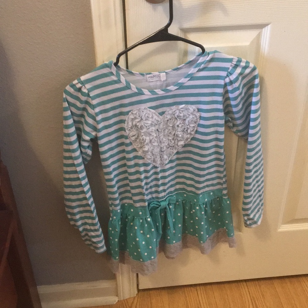 Turquoise and white stripes dress